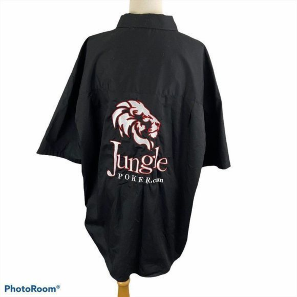 NWT JUNGLE POKER Button Down Black‎ Shirt